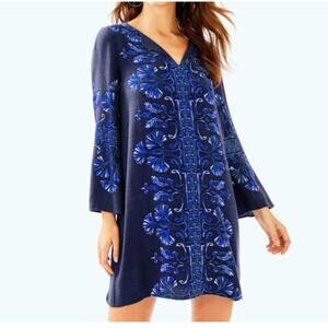 LILLY PULITZER Harlow Tunic Dress Navy Royal Blue L